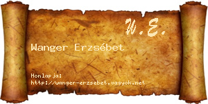 Wanger Erzsébet névjegykártya